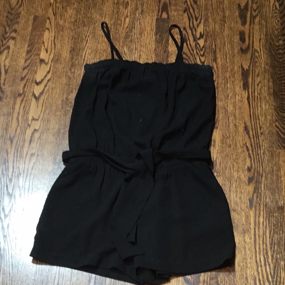 Guess Black Sleeveless Romper with Removable Waist Tie Belt